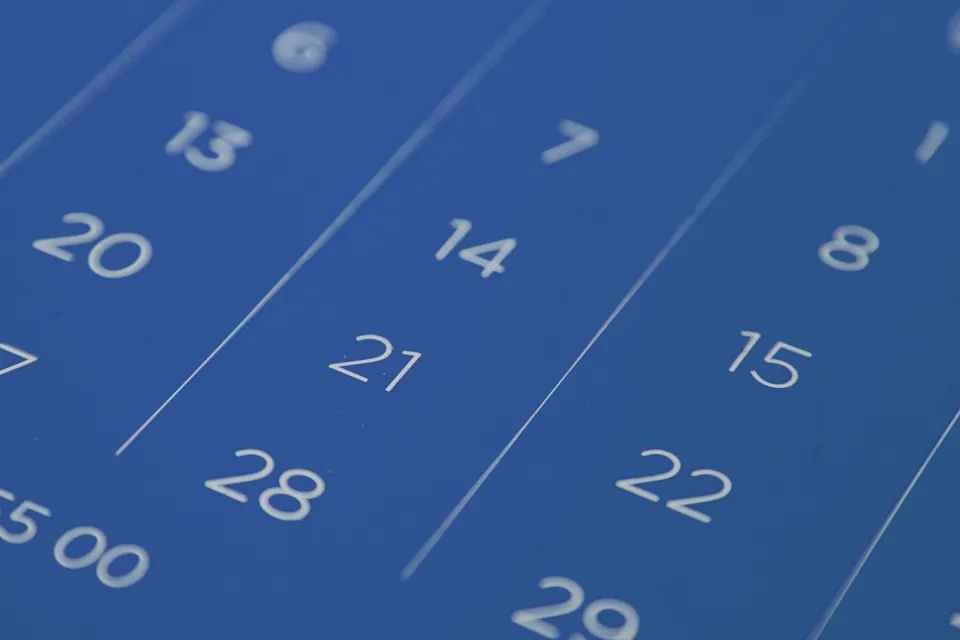 Blue calendar